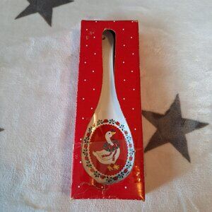 Christmas Geese‎ From Treasure Craft Made in USA Spoon Rest 971-50 1987